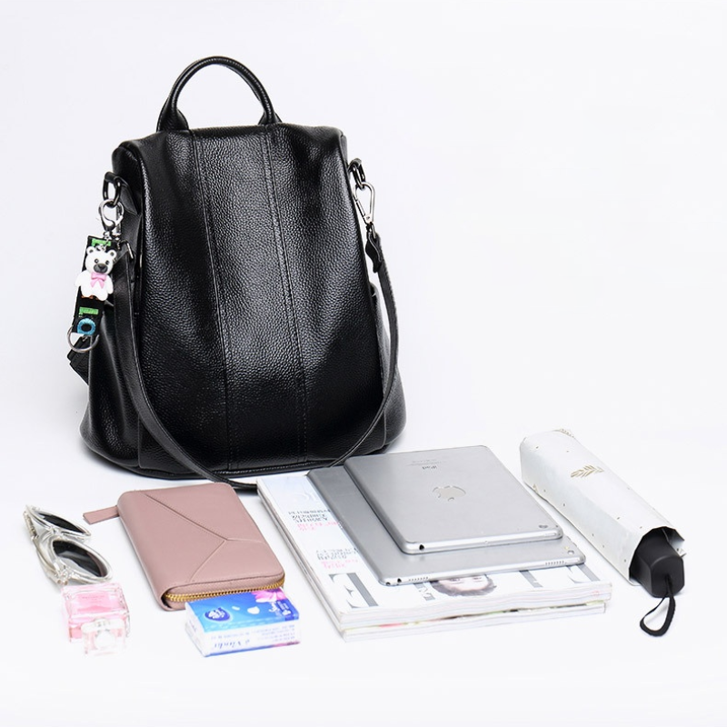 Eleganter Damen-Rucksack aus PU-Leder – Groß, Wasserabweisend, Vielseitig für Arbeit, Schule & Reisen