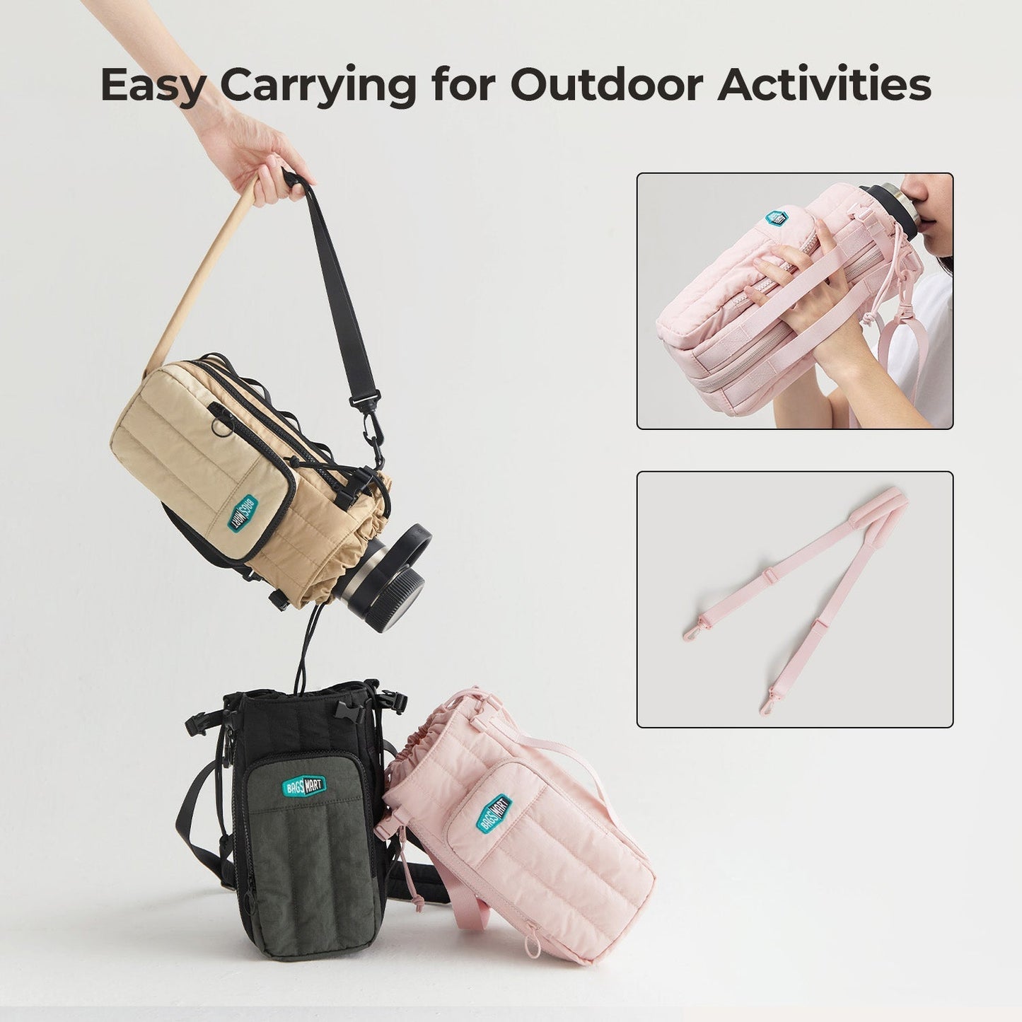 Wasserflaschen Tragetasche – Verstellbare Crossbody Tasche für Sport, Reisen & Outdoor