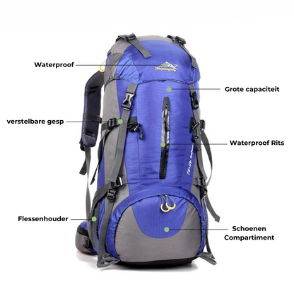 Wasserdichter 50L Outdoor-Rucksack – Trekking-, Wander- und Reiserucksack für Damen und Herren