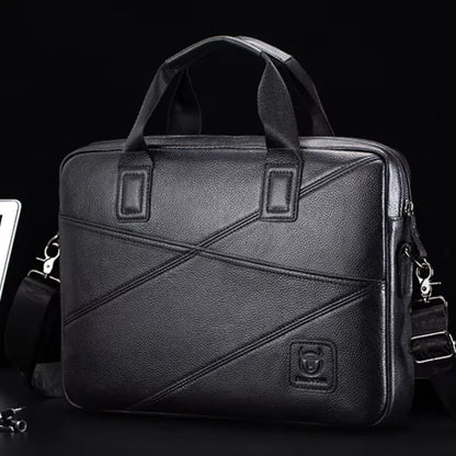 Schwarze Laptoptasche aus Leder – Elegant & Funktional