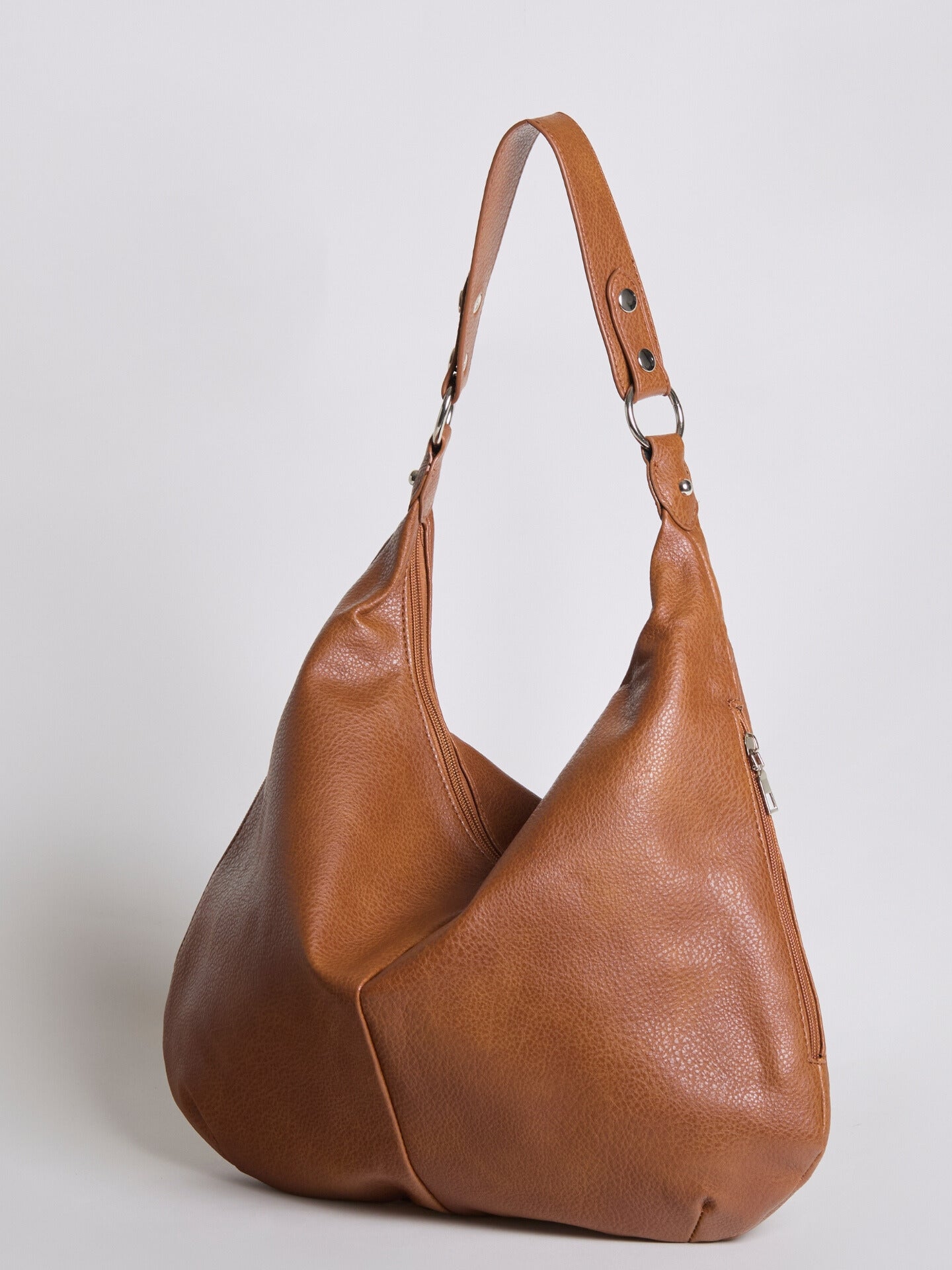 Große Schultertasche Damen – Veganes Leder in Schwarz & Lila