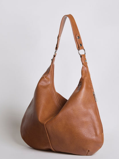 Große Schultertasche Damen – Veganes Leder in Schwarz & Lila