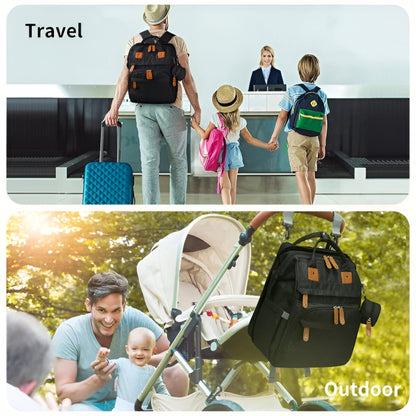 Multifunktionaler Wickelrucksack mit integriertem Reisebett – wasserabweisend, isolierte Flaschenhalterung, Wickelauflage & Kinderwagenbefestigung
