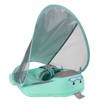 Flamingo Baby Schwimmring mit abnehmbarem Sonnendach – UPF 50+ UV-Schutz, verstellbarer Sicherheitsgurt, für Babys von 3–24 Monaten, aufblasbar, ideal für Pool & Strand
