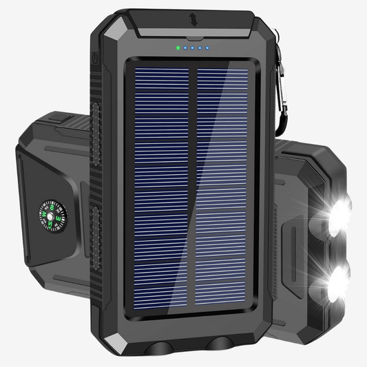 Solar Powerbank 20.000mAh – Tragbares Ladegerät mit Solarpanel, LED-Taschenlampe & wasserdichtem Design für Outdoor-Abenteuer