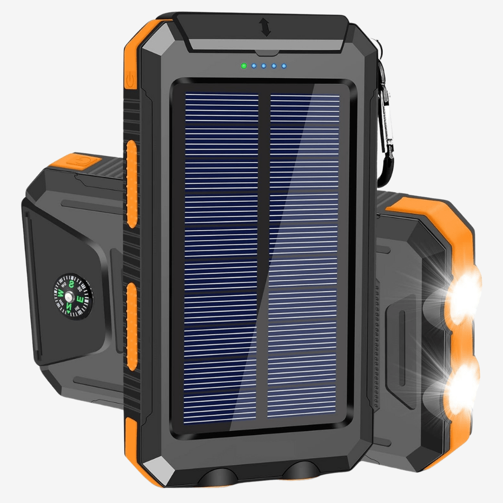Solar Powerbank 20.000mAh – Tragbares Ladegerät mit Solarpanel, LED-Taschenlampe & wasserdichtem Design für Outdoor-Abenteuer