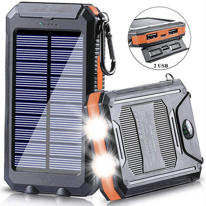 Solar Powerbank 20.000mAh – Tragbares Ladegerät mit Solarpanel, LED-Taschenlampe & wasserdichtem Design für Outdoor-Abenteuer