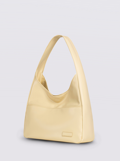 Geräumige Schwarze Schultertasche aus Veganer Leder – Minimalistisches Design