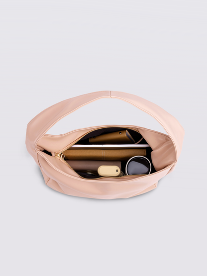 Geräumige Schwarze Schultertasche aus Veganer Leder – Minimalistisches Design