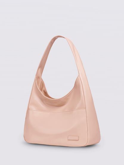 Geräumige Schwarze Schultertasche aus Veganer Leder – Minimalistisches Design