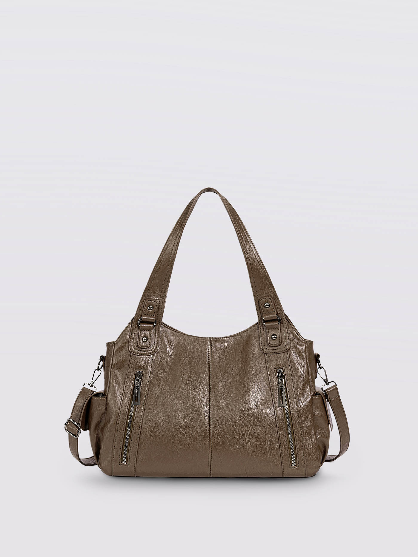 Schwarze Schultertasche Damen mit Seitentaschen – Geräumig & Elegant