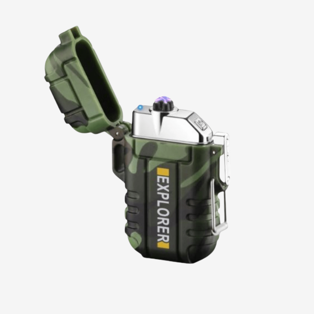 Wasserdichte Plasma Feuerzeug – USB aufladbar, winddicht & ideal für Outdoor, Camping & Survival
