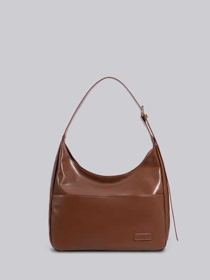 Schwarze Schultertasche Damen – Minimalistisches & geräumiges Design aus veganem Leder