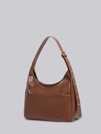 Schwarze Schultertasche Damen – Minimalistisches & geräumiges Design aus veganem Leder