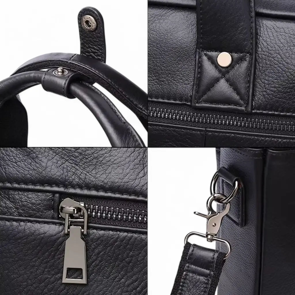 Elegante Business Laptoptasche für Herren, 16 Zoll, Echtleder