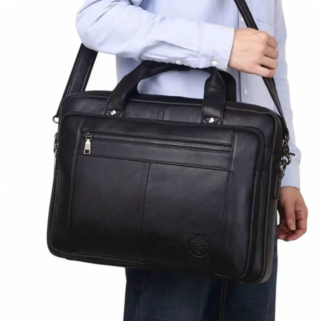 Elegante Business Laptoptasche für Herren, 16 Zoll, Echtleder