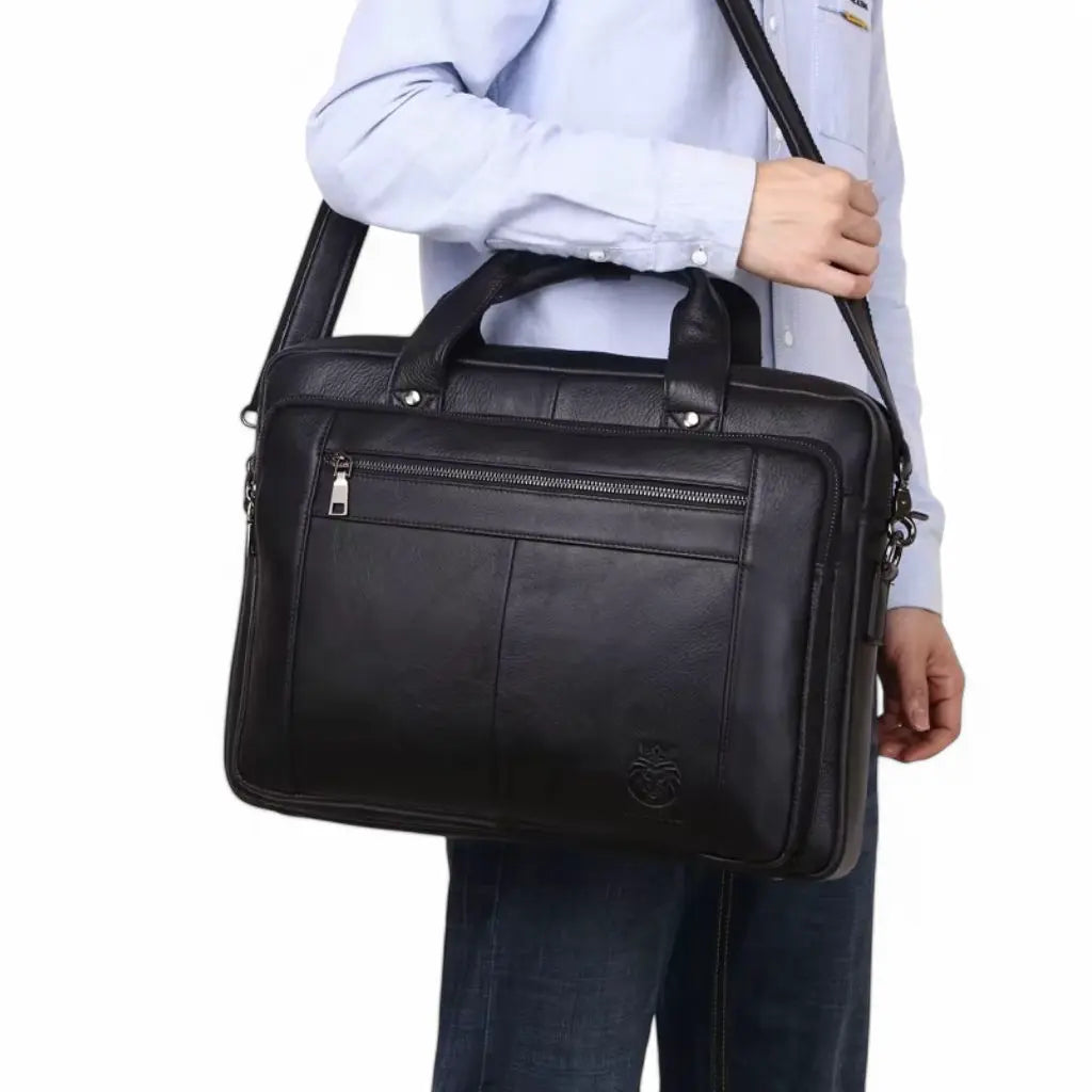 Elegante Business Laptoptasche für Herren, 16 Zoll, Echtleder
