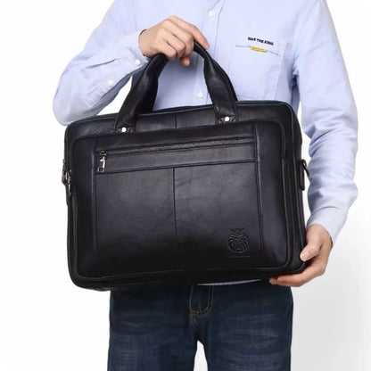 Elegante Business Laptoptasche für Herren, 16 Zoll, Echtleder