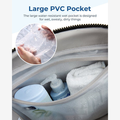 Reisetasche für Handgepäck – Leicht & Wasserabweisend mit Trolley-Gurt & PVC-Fach