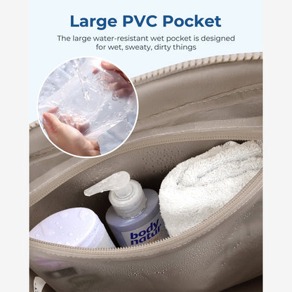 Reisetasche für Handgepäck – Leicht & Wasserabweisend mit Trolley-Gurt & PVC-Fach