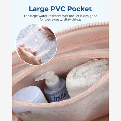 Reisetasche für Handgepäck – Leicht & Wasserabweisend mit Trolley-Gurt & PVC-Fach