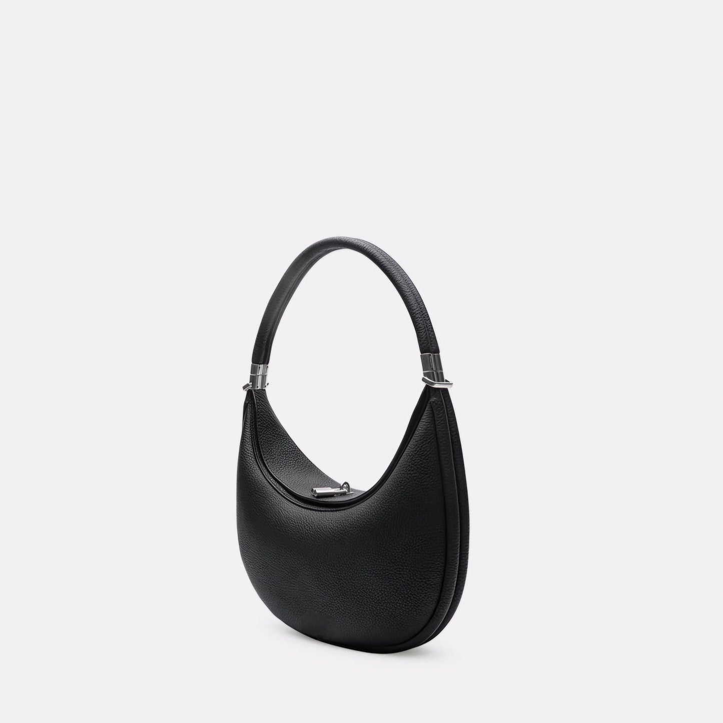 Elegante Halbmond-Schultertasche aus veganem Leder – Minimalistisches Design mit goldfarbenen Akzenten für Damen
