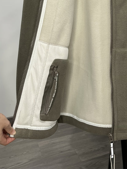 Outdoor Fleecejacke Herren – Warme Übergangsjacke mit Stehkragen & Reißverschlusstaschen