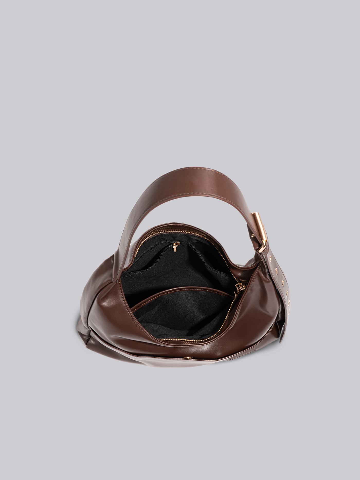 Schwarze Schultertasche Damen – Minimalistisches & geräumiges Design aus veganem Leder
