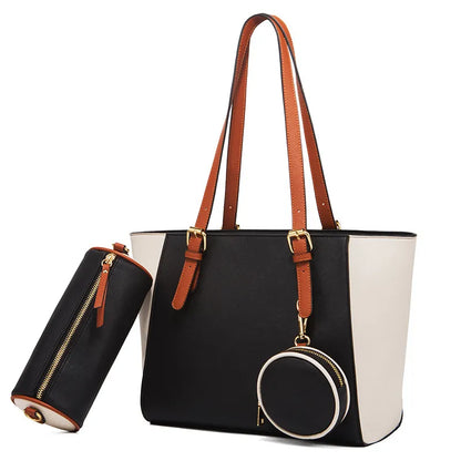 3-teiliges Damen Handtaschen Set – Shopper, Schultertasche & Geldbörse in einem