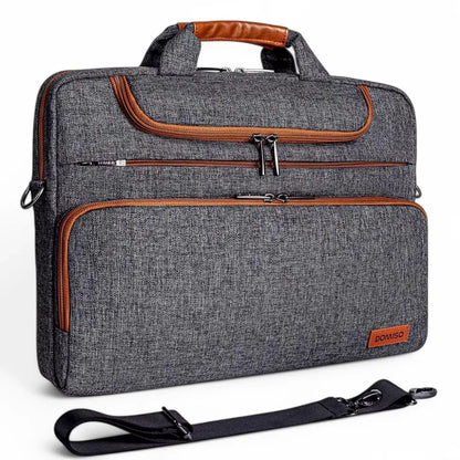 Laptoptasche Herren 16 Zoll – Graues Modell mit Cognac-Akzenten, wasserabweisend, Business Aktentasche