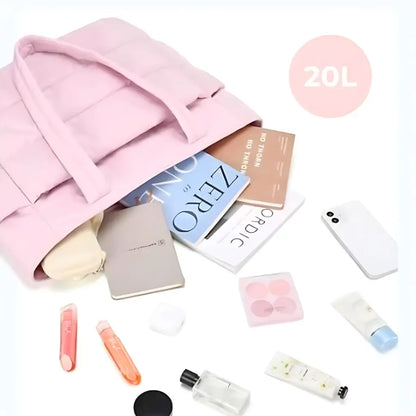 Puffer Tote Bag Schwarz – Leichtgewichtige, Trendige Umhängetasche für Damen