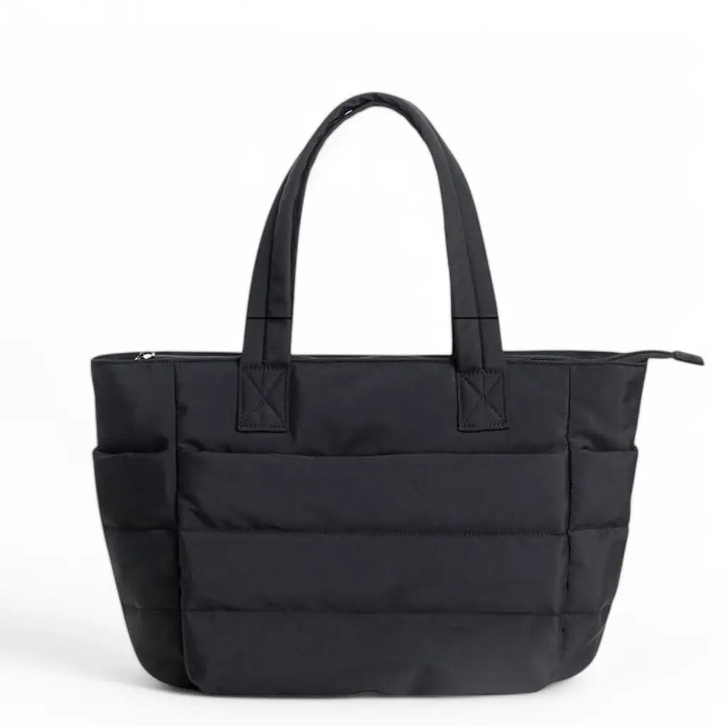 Puffer Tote Bag Schwarz – Leichtgewichtige, Trendige Umhängetasche für Damen