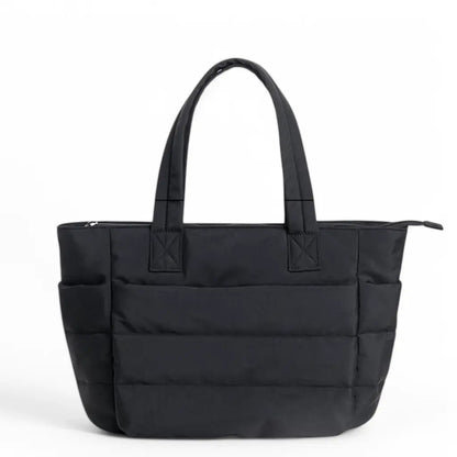 Puffer Tote Bag Schwarz – Leichtgewichtige, Trendige Umhängetasche für Damen