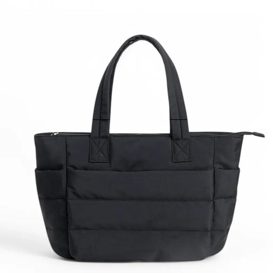 Puffer Tote Bag Schwarz – Leichtgewichtige, Trendige Umhängetasche für Damen