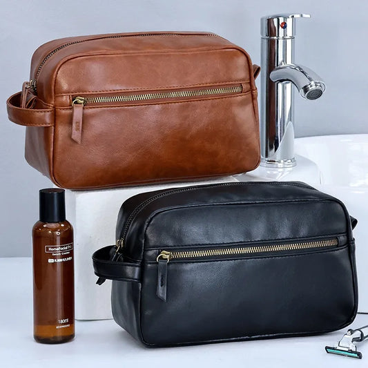 Luxuriöse Ledertoilettasche – Wasserabweisende & Kompakte Reisetasche für Damen und Herren