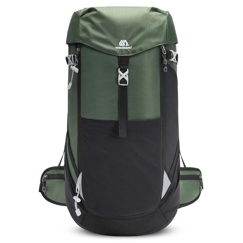 Wasserdichter 50L Nylon Rucksack – Robuster Outdoor Trekkingrucksack mit Regenhülle, Laptopfach & Komforttragesystem