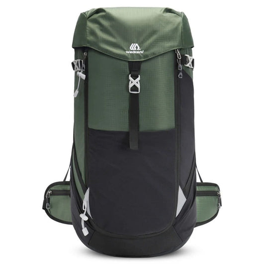 Wasserdichter 50L Nylon Rucksack – Robuster Outdoor Trekkingrucksack mit Regenhülle, Laptopfach & Komforttragesystem