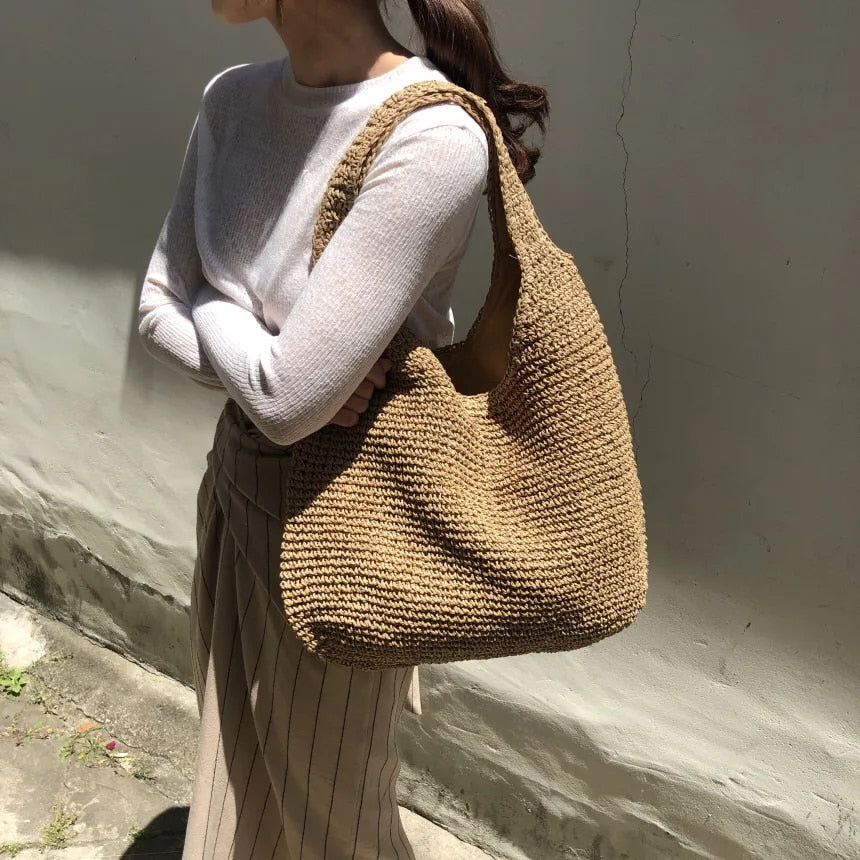Gehäkelte Boho Umhängetasche – Leichte Crossbody-Tasche im Vintage-Stil für Damen