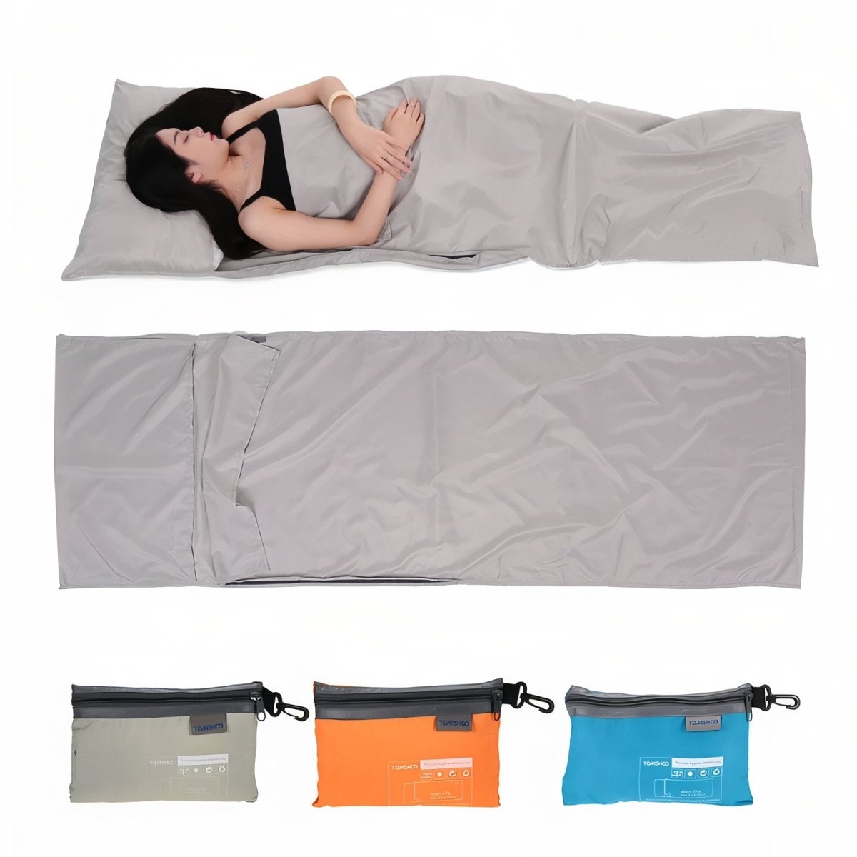 Ultraleichter Schlafsack-Inlett mit Kissenfach – Atmungsaktiv, schnelltrocknend & kompakt für Reisen & Camping