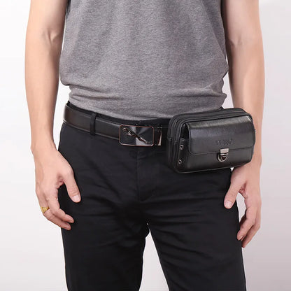 Leder Gürteltasche für Herren – Kompakte und Stilvolle Bauchtasche mit Reißverschlussfächern