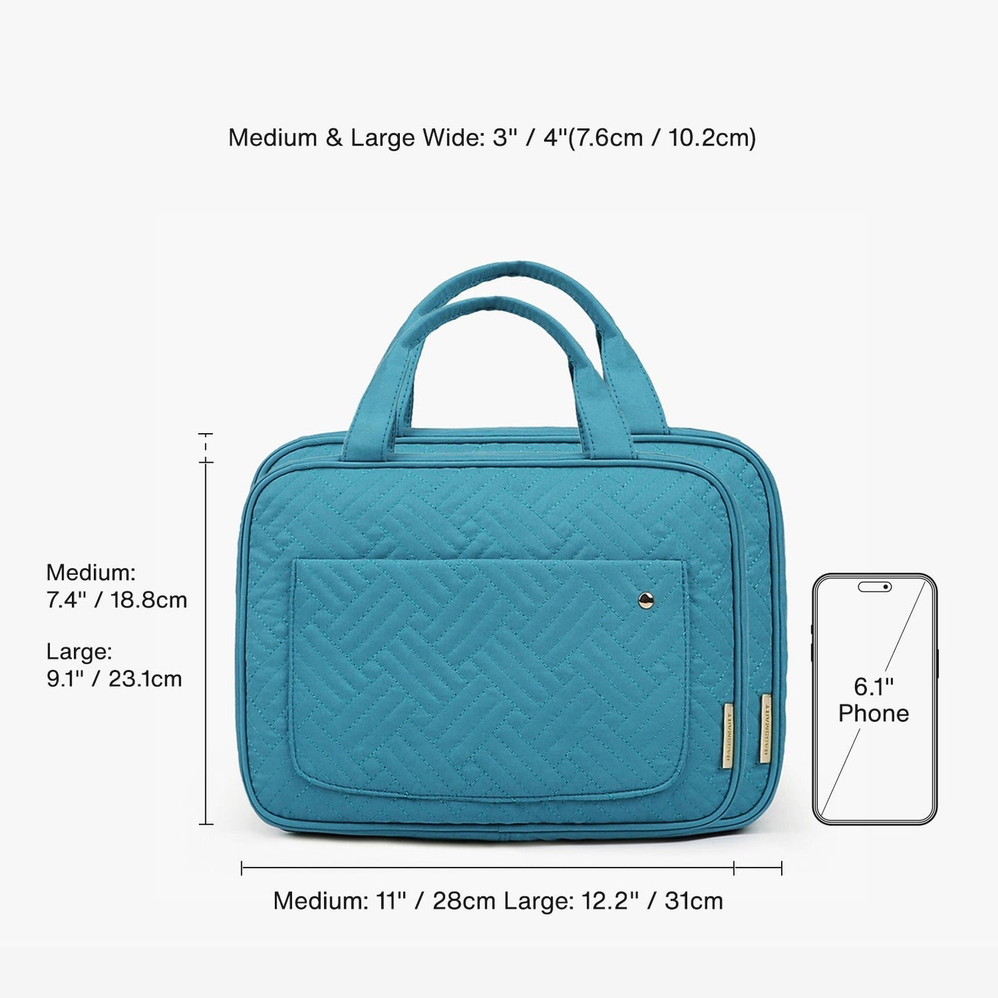 Türkiser Hängender Kulturbeutel – Wasserdichte Reisetasche mit Transparenten Fächern & Aufhänger