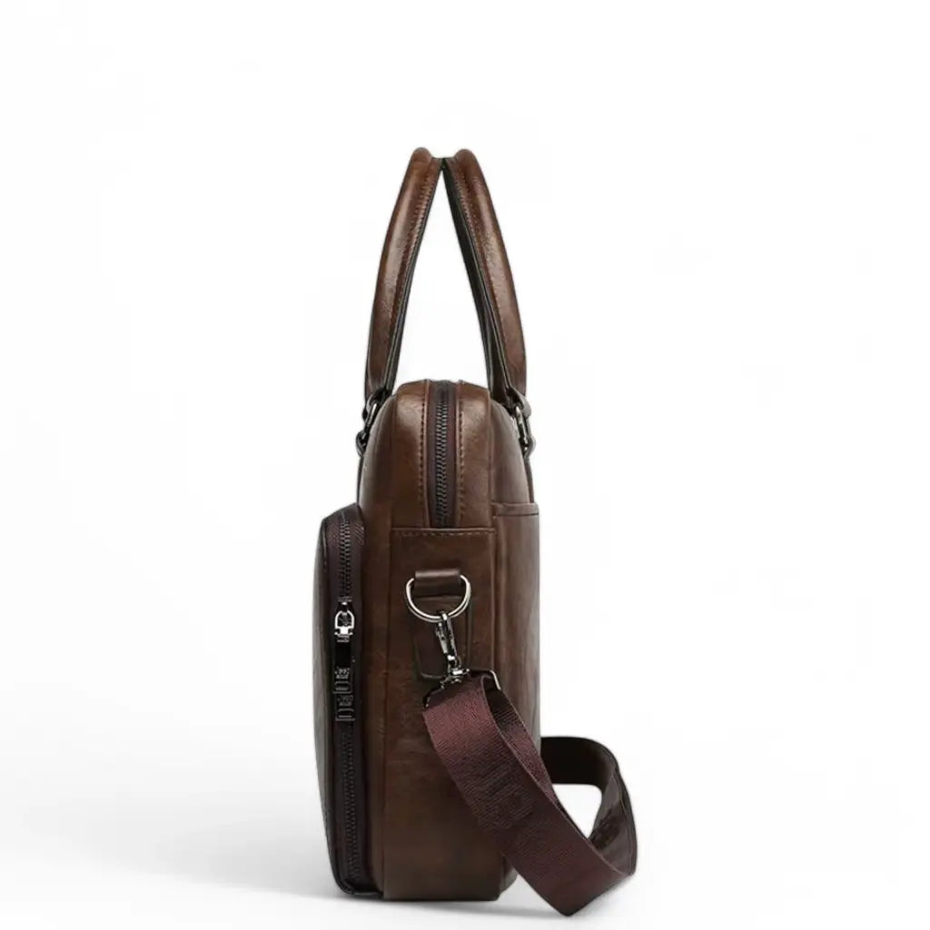 Laptoptasche Herren 14 Zoll Leder – Business Aktentasche Echtleder Vintage Braun