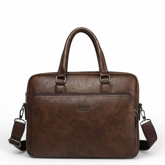 Laptoptasche Herren 14 Zoll Leder – Business Aktentasche Echtleder Vintage Braun