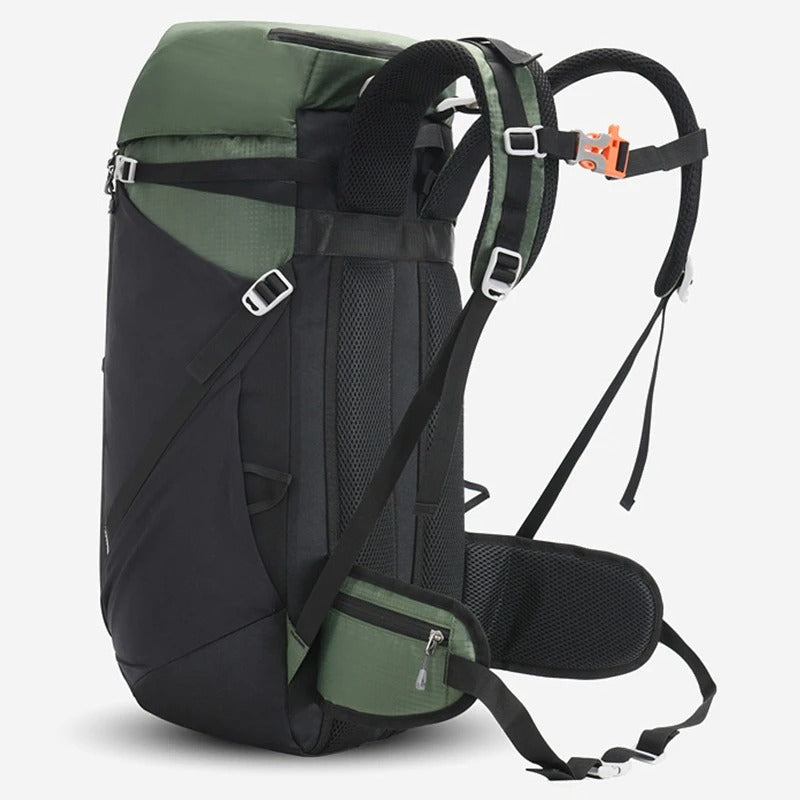 Wasserdichter 50L Nylon Rucksack – Robuster Outdoor Trekkingrucksack mit Regenhülle, Laptopfach & Komforttragesystem