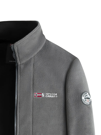 Outdoor Fleecejacke Herren – Warme Übergangsjacke mit Stehkragen & Reißverschlusstaschen