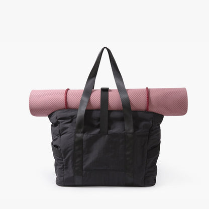 Schwarze Tragetasche Damen mit Yogamatten-Halter – Wasserdicht & Mit Laptopfach für Sport, Arbeit & Reisen