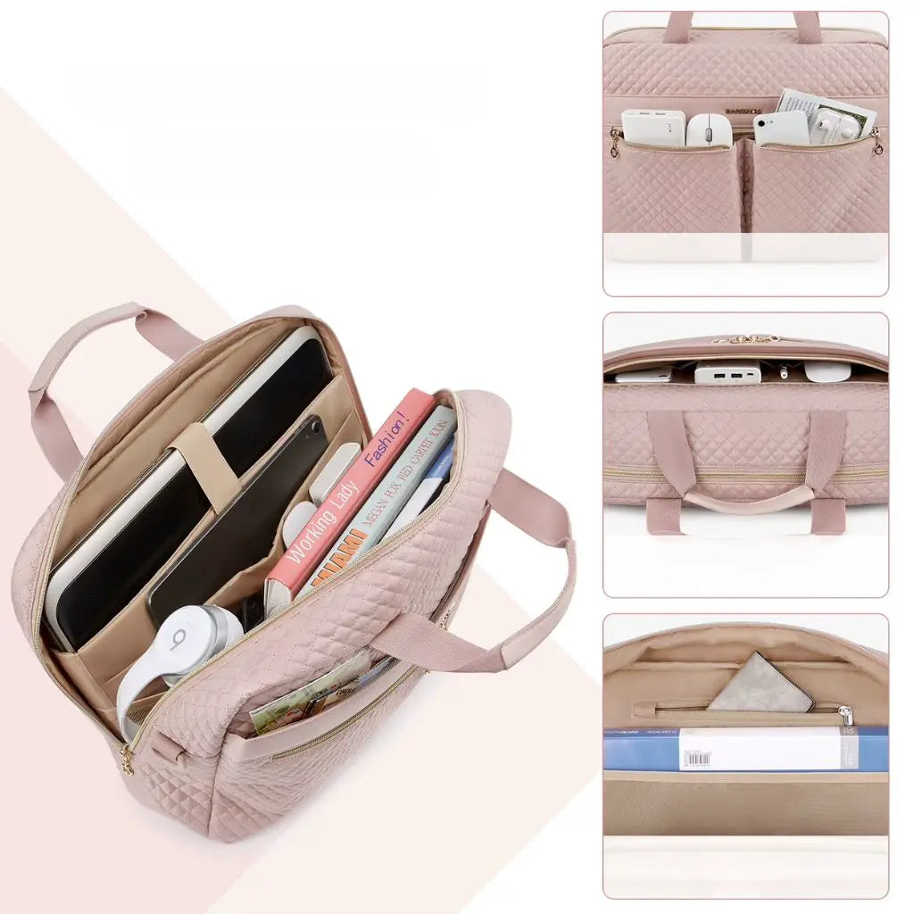 Luxus Laptoptasche 15 Zoll Damen – Elegante Umhängetasche in Rosé oder Schwarz