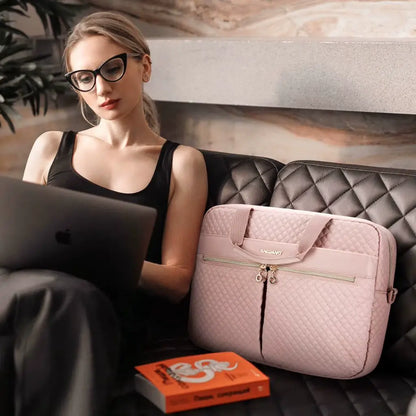 Luxus Laptoptasche 15 Zoll Damen – Elegante Umhängetasche in Rosé oder Schwarz