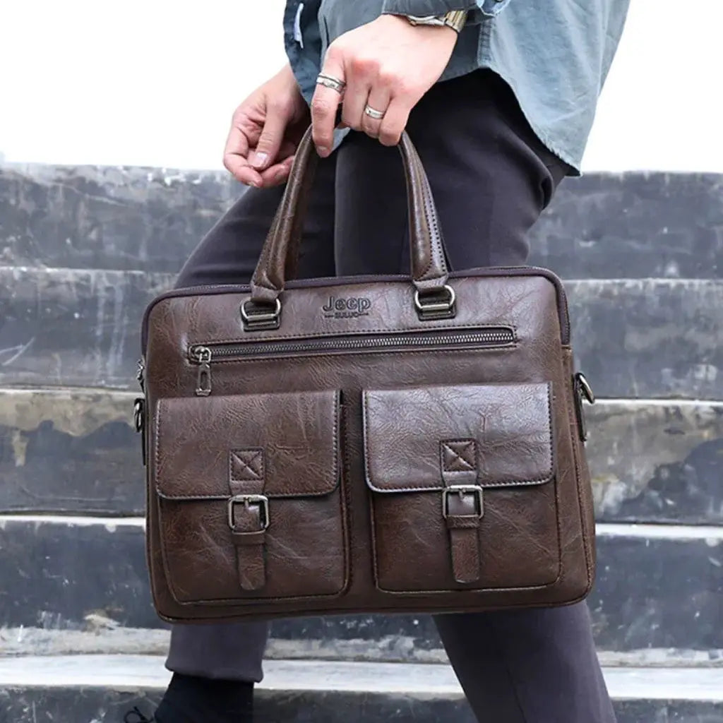Leder Laptoptasche 13 Zoll Herren – Braun, Echtleder, Vintage Design