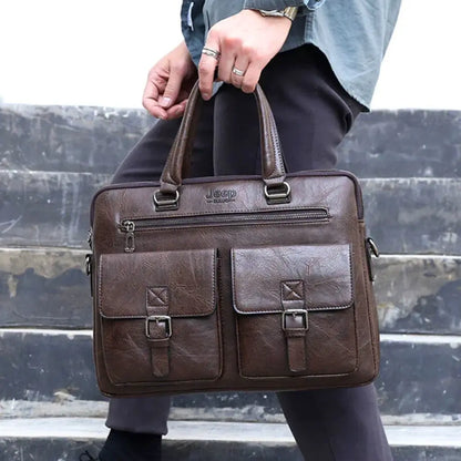 Leder Laptoptasche 13 Zoll Herren – Braun, Echtleder, Vintage Design